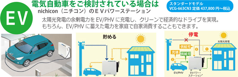 電気自動車（EV車）をご検討されている場合はEVパワーステーション